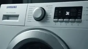 تصویر نشان‌دهنده صفحه نمایش خطای ۳e در لباسشویی سامسونگ